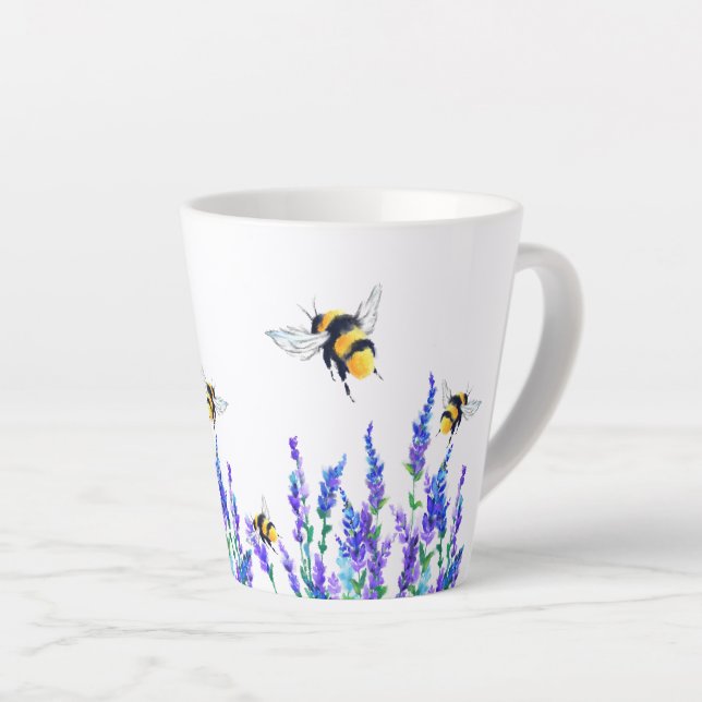 Flying Bees Latte Mug (Right Angle)