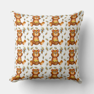 Flying Bees With A Honey Bear Cushion