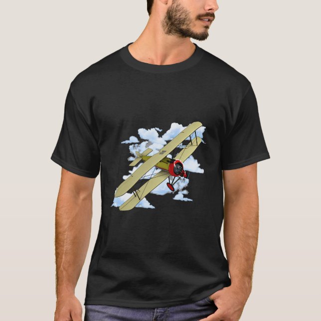 Flying Biplane Aviation Pilot T-Shirt (Front)