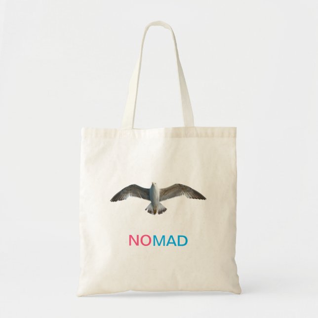 Flying bird and calligraphy tote bag (Front)