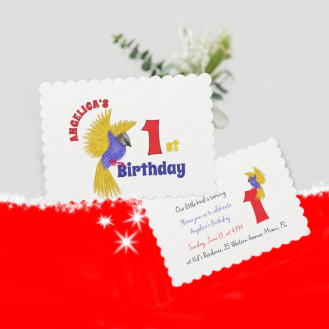 Flying bird birthday invitation  (Creator Uploaded)
