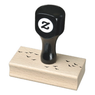 flying bird hand drawn rubber stamp