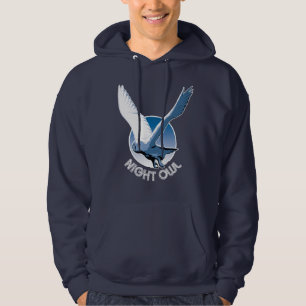 Flying Bird Illustration - Night Owl Hoodie