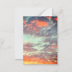 Flying Bird in Clouds Photo Card