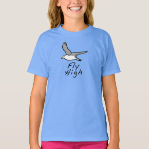 Flying Bird. Seagull in Flight Illustration. T-Shirt