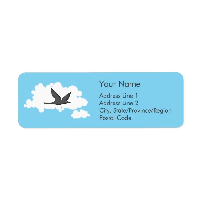 Flying Bird Silhouette Return Address Label (Front)