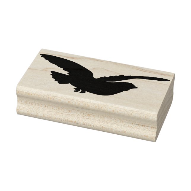 Flying Bird Silhouette Rubber Art Stamp (Stamp)