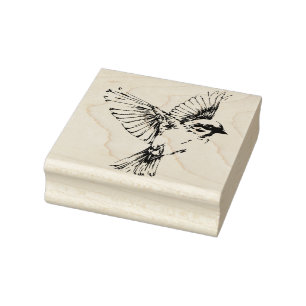 Flying Bird Sparrow Wings Craft Journal Vintage Rubber Stamp