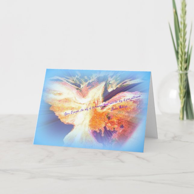 Flying Bird with Baha'i Quote Card (Front)