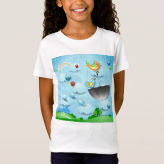 Flying birds and umbrella over the city T-Shirt