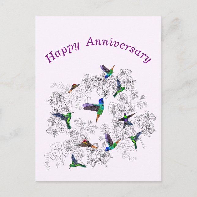 Flying Birds Anniversary Card (Front)