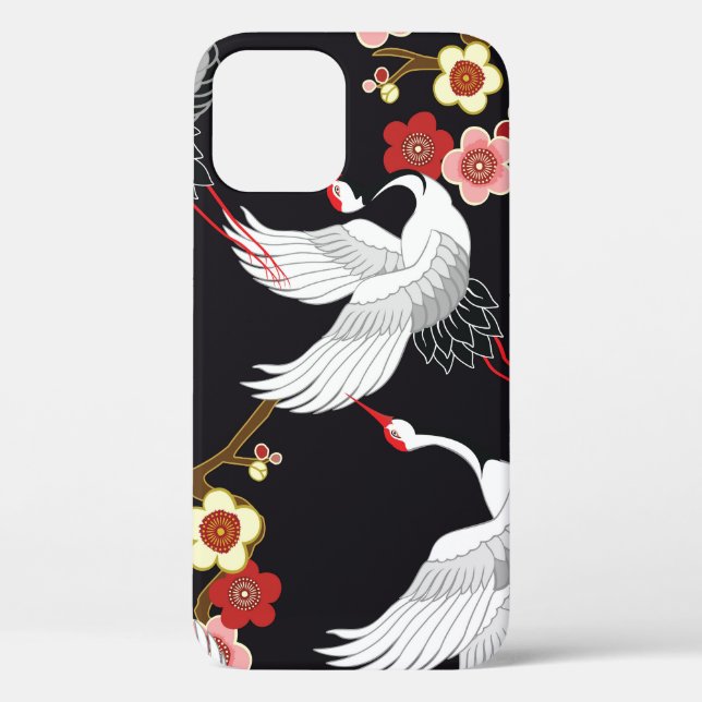 Flying Birds: Crane Heron Japanese. Case-Mate iPhone Case (Back)