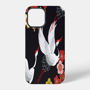 Flying Birds: Crane Heron Japanese. iPhone 12 Case