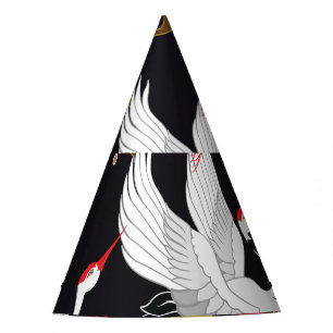 Flying Birds: Crane Heron Japanese. Party Hat