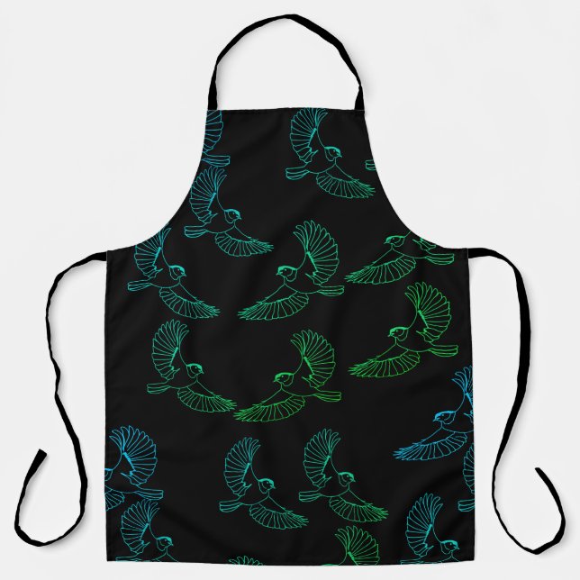 Flying birds, custom background colour apron (Front)