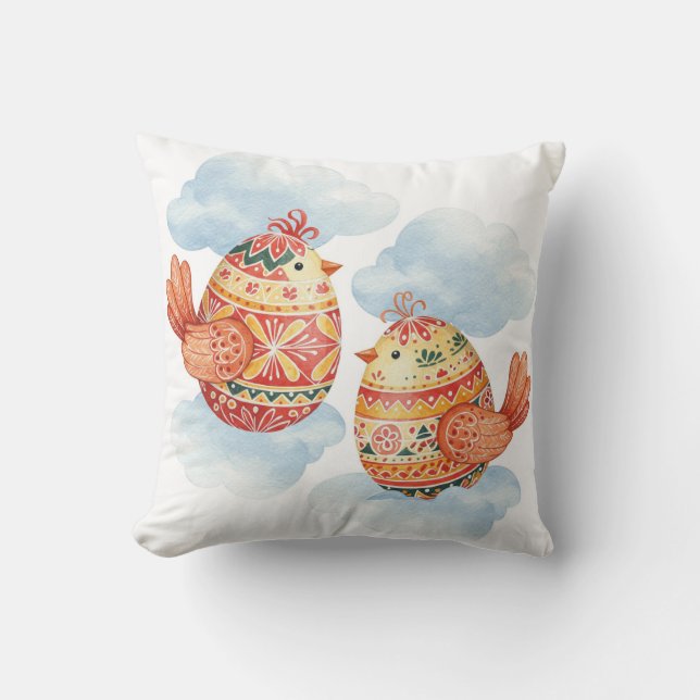 Flying birds Easter Throw Pillow  (Front)