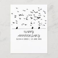 flying birds Folded anniversary cards