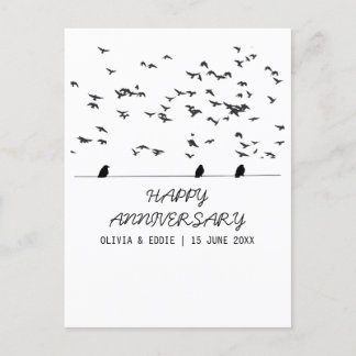 flying birds Folded anniversary cards