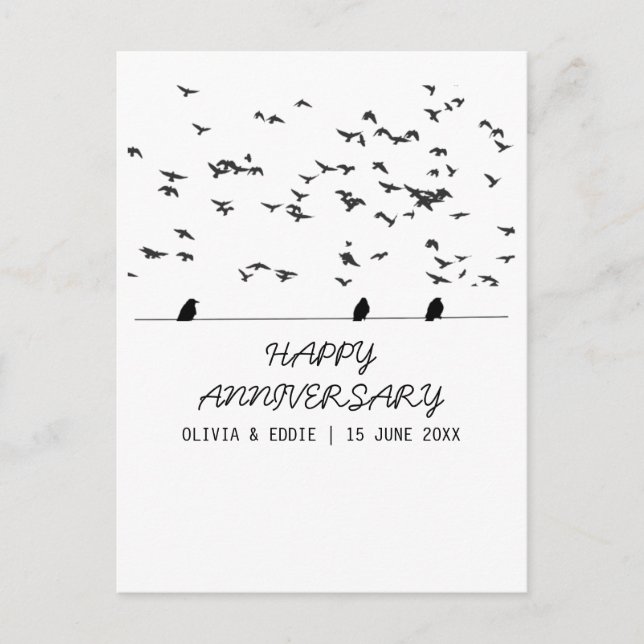 flying birds Folded anniversary cards (Front)