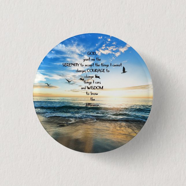 Flying Birds In Heaven Serenity Prayer  3 Cm Round Badge (Front)