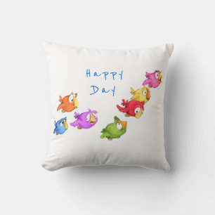 Flying Birds Throw Pillow - Custom Text
