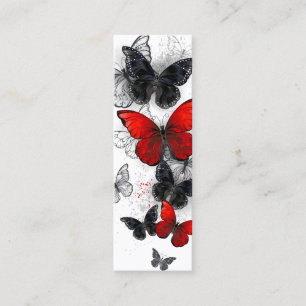 Flying Black and Red Morpho Butterflies Calling Card