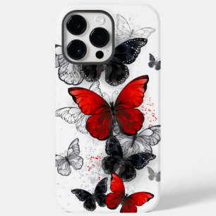 Flying Black and Red Morpho Butterflies Case-Mate iPhone 14 Pro Max Case