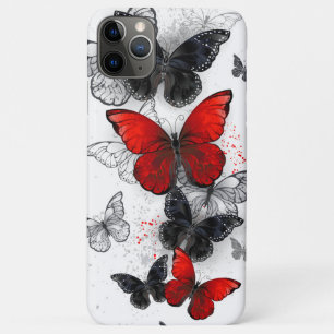 Flying Black and Red Morpho Butterflies Case-Mate iPhone Case