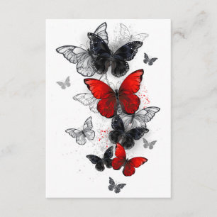 Flying Black and Red Morpho Butterflies Enclosure Card