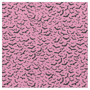 Flying Black Bats   Pink Fabric