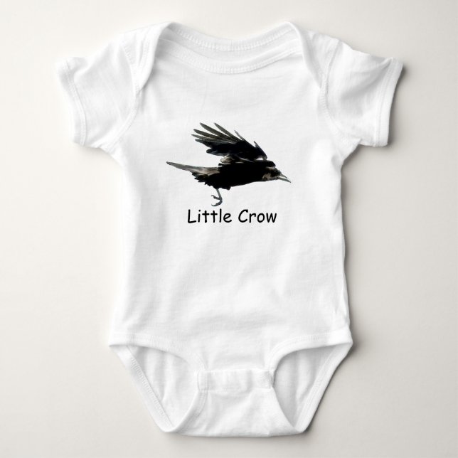 Flying Black CROW Art for Baby Bodysuit (Front)