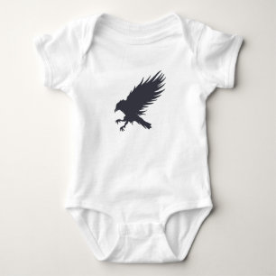 Flying black raven - Choose background color Baby Bodysuit