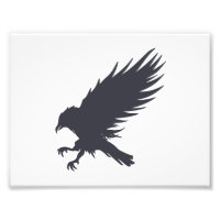 Flying black raven - Choose background colour