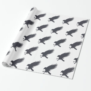 Flying black raven - Choose background colour Wrapping Paper