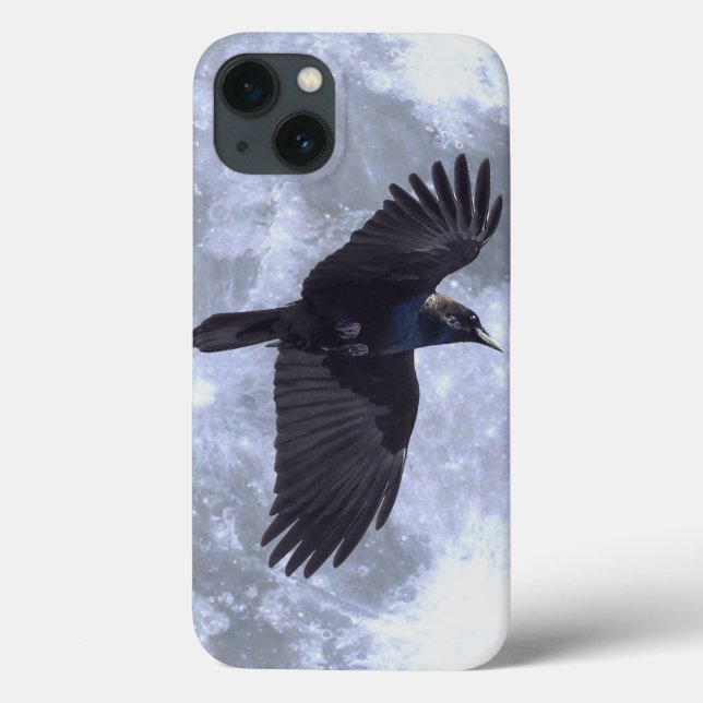 Flying Black Raven Gothic, Celtic, Wildlife Case-Mate iPhone Case (Back)