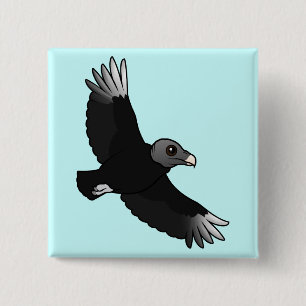 Flying Black Vulture 15 Cm Square Badge