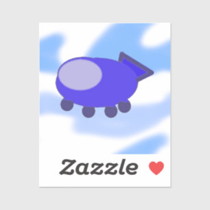 Flying Blue Spaceship 