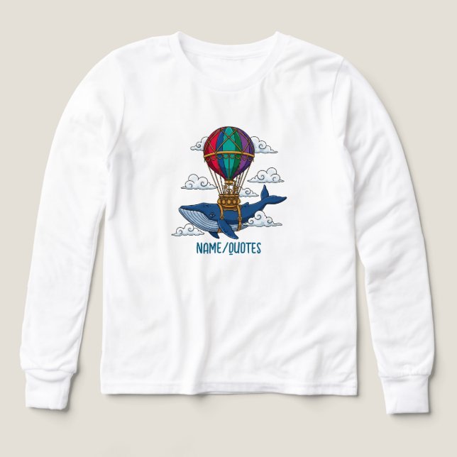 Flying Blue Whale with Hot Air Balloon (Design Front)