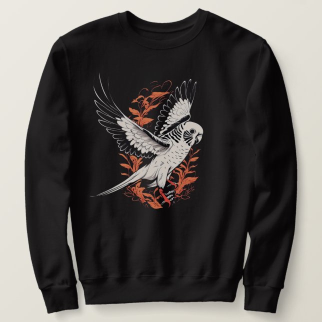 Flying Budgie Parakeet Sweatshirt (Design Front)