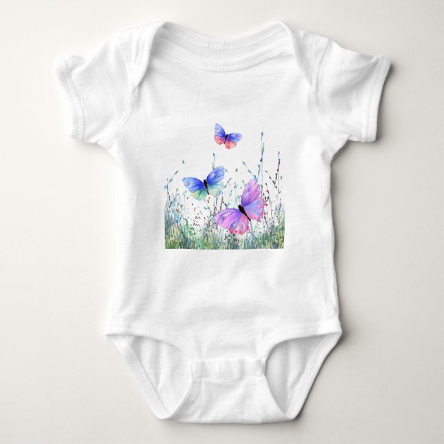 Flying Butterflies Baby Bodysuit (Front)