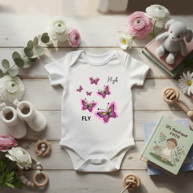 Flying butterflies  baby bodysuit (Creator Uploaded)