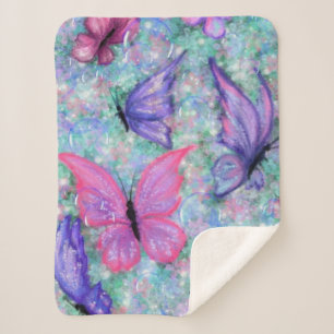 Flying Butterflies Baby Sherpa Blanket