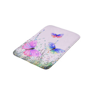 Flying Butterflies Bath Mat Spring