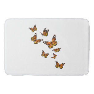Flying Butterflies - Butterfly Lover Gardener Ento Bath Mat