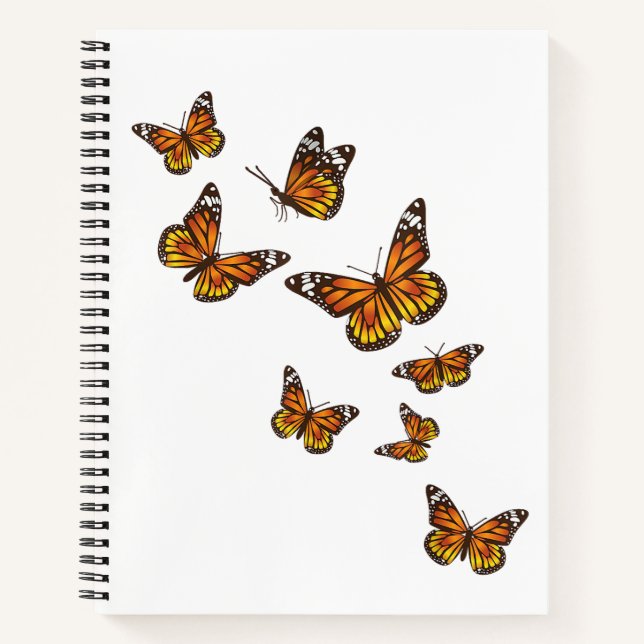 Flying Butterflies - Butterfly Lover Gardener Ento Notebook (Front)