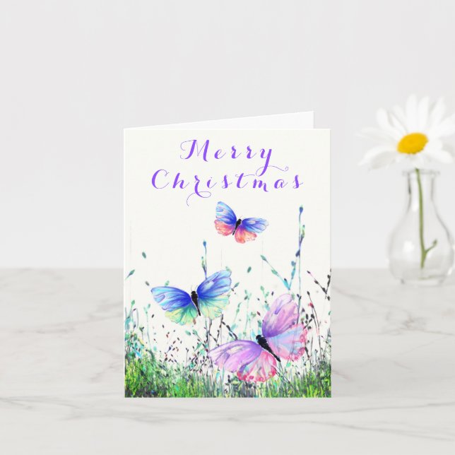 Flying Butterflies Christmas Card (Small Plant)