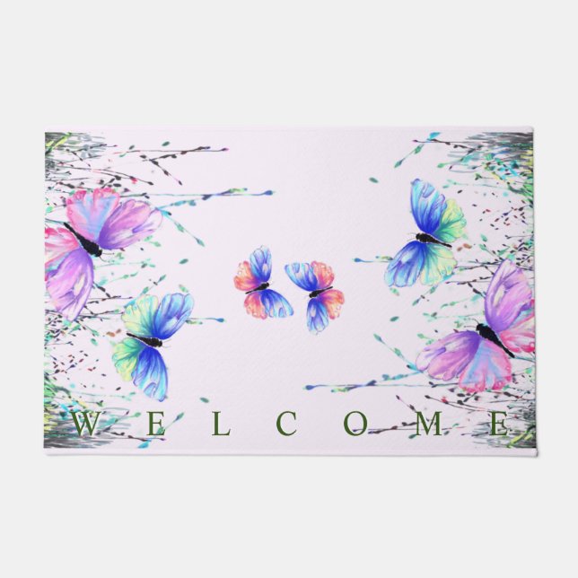 Flying Butterflies Doormat (Front)