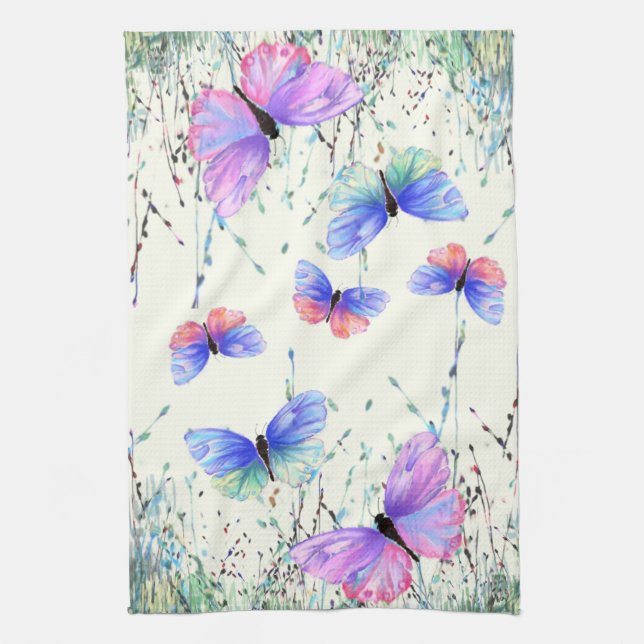 Flying Butterflies Kitchen Towels (Vertical)