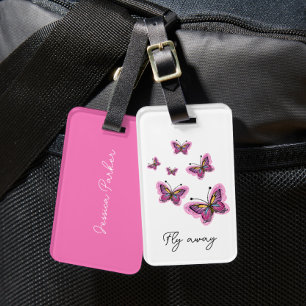 Flying butterflies  luggage tag