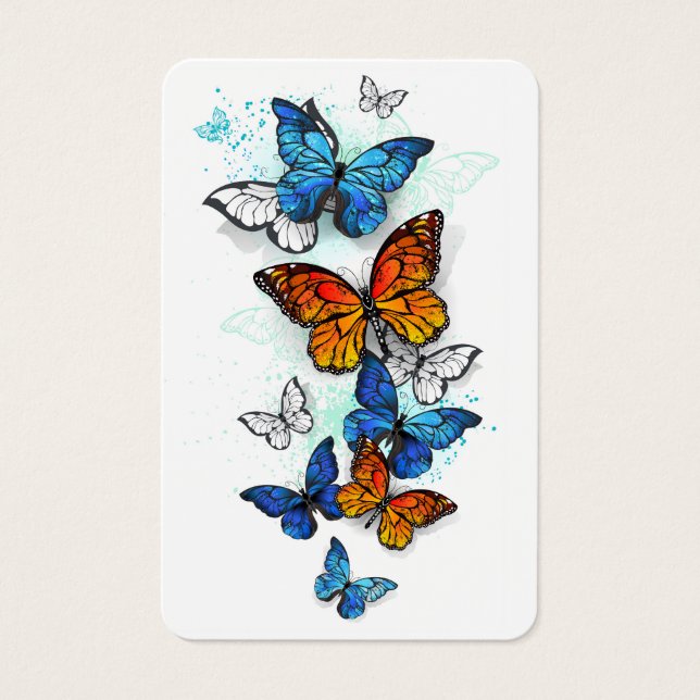 Flying Butterflies Morpho and Monarch (Front)